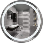 Bathroom Mirrors Round Waterproof Illuminated LED Wall Makeup Mirrors by Unknown