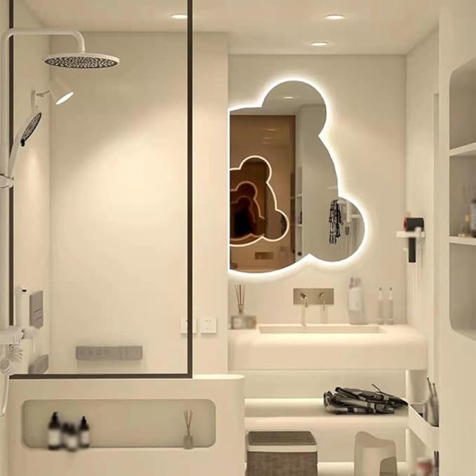 LTSRLL LED Vanity Mirror Cute Bear Decorative Mirror - Image 6