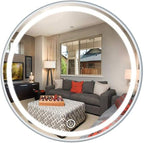 Round Waterproof LED Bathroom Wall Makeup Mirrors by Unknown