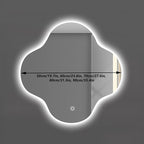 Irregular Bathroom Mirror with LED Light, Wall Mounted Mirror with Demister Pad - Image 2