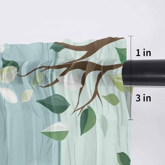 Easter Sheer Valances for Windows 60"x18", Light Filtering Kitchen Curtains - Image 7