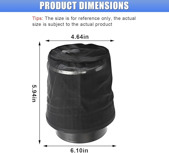 Air Intake Filter Sock Cover, Waterproof Dustproof Air Cleaner Protective Cover - Image 2