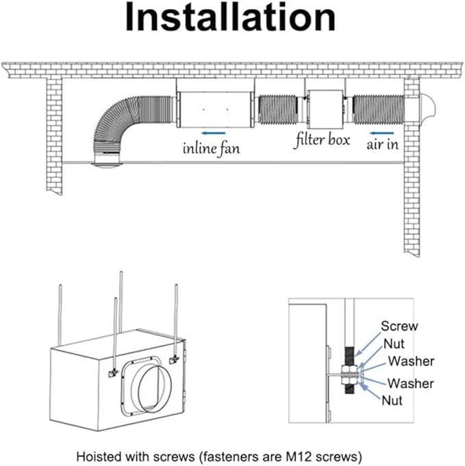 6 Inch Fresh Air Intake Inline Filter Box - Image 6