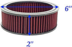Round Washable Air Filter Cleaner Red Element Replacement Filter Flow Kit - Image 3
