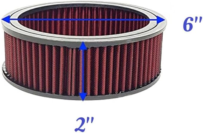 Round Washable Air Filter Cleaner Red Element Replacement Filter Flow Kit - Image 3
