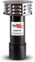 OdorHog Metal Cap Slip On Vent Stack Pipe Filter 3" Black ABS, Removes Outdoor by OdorHog-StoptheStink