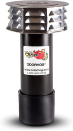 OdorHog Metal Cap Slip On Vent Stack Pipe Filter 3" Black ABS, Removes Outdoor by OdorHog-StoptheStink