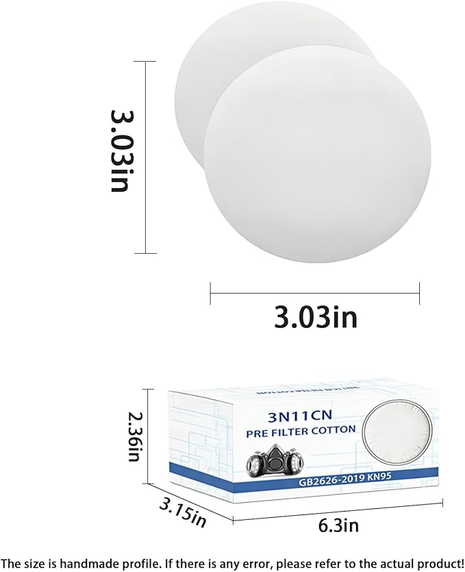 Respirator Cartridges’ 40PCS Spare Dust Pads, Respirator Mask's Filter Cotton - Image 2