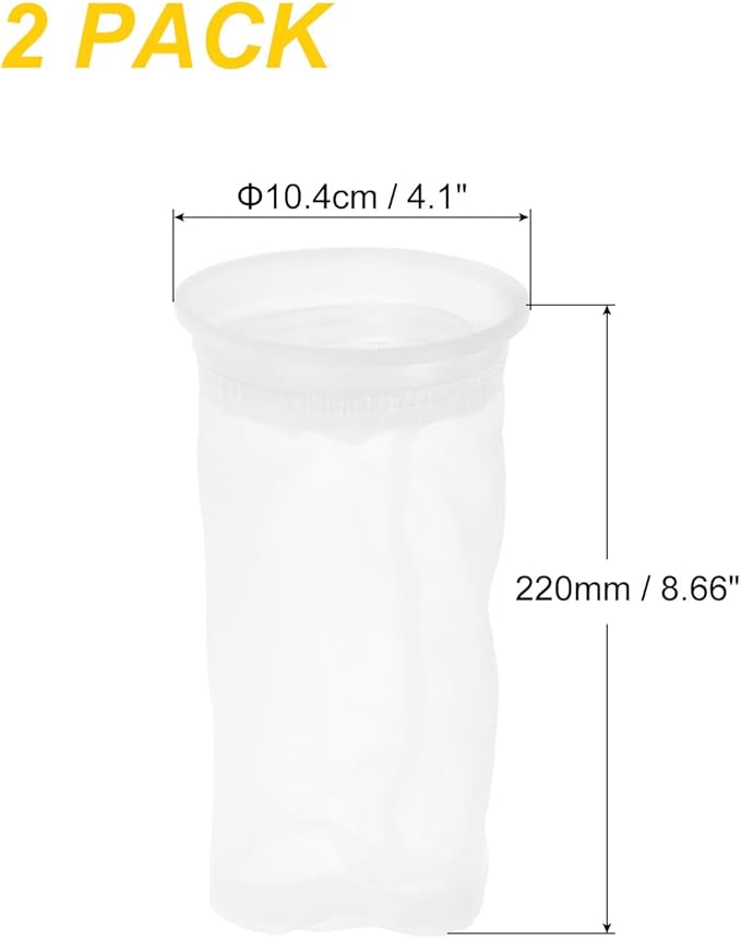 PATIKIL 4" IBC Lid Filter 2 Pack 210mm Long Washable Nylon Fine Mesh Filter IBC - Image 2