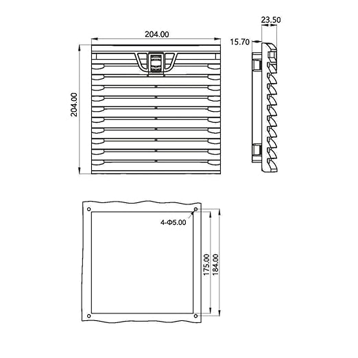 204 * 204mm Air Filter Panel Compact Axial Flow Fan Filter Unit - Image 3
