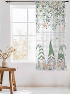 Sheer Curtains 72 Inches Long, Coastal Eucalyptus Leaf Semi Sheer Curtains - Image 3