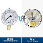 0-300 Psi Glycerin Liquid Filled Pressure Gauge, 2.5" Dial Size, 1/4" NPT Lower - Image 3