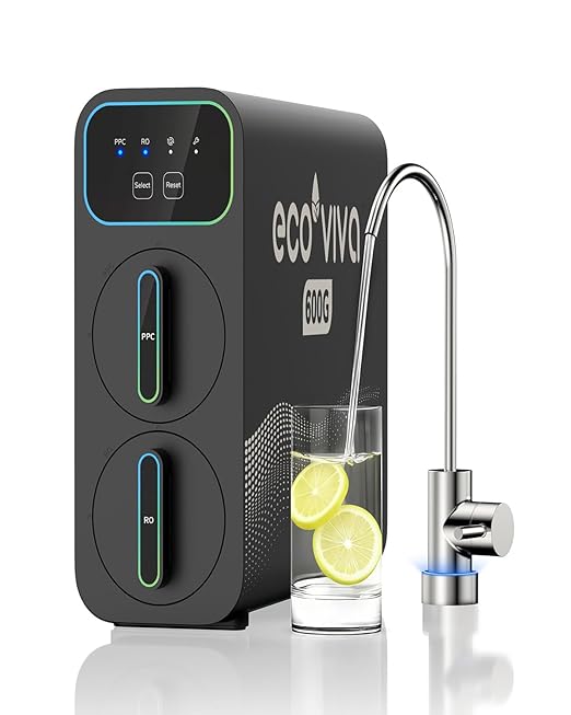 Ecoviva E6 Compact-Thin 5" Width Reverse Osmosis Water Filter Under-Sink 600GPD by Ecoviva