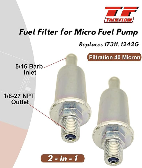 2 Pack Fuel Filters 40 Micron for Gasoline Fuel Only replaces 17311 1242G for - Image 2