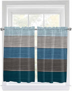 Retro Farm Blue Gray Wood Grain Window Valance Curtains, Rustic Wooden Plank - Image 9