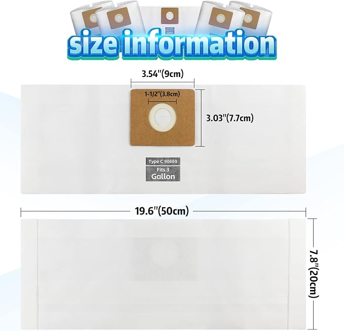 3 PCS Preferential Set 3 Gallon Vac bags, ALYYDBG Type C 90669 9066900 9066933 - Image 3