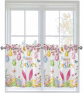 Happy Easter Half Window Curtain 36 Inches Long, Spring Watercolor Bunny Eggs by Unknown