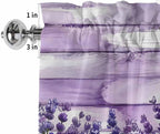 Kitchen Valances for Window, Retro Lavender on Farm Wood Grain Light Filtering - Image 4