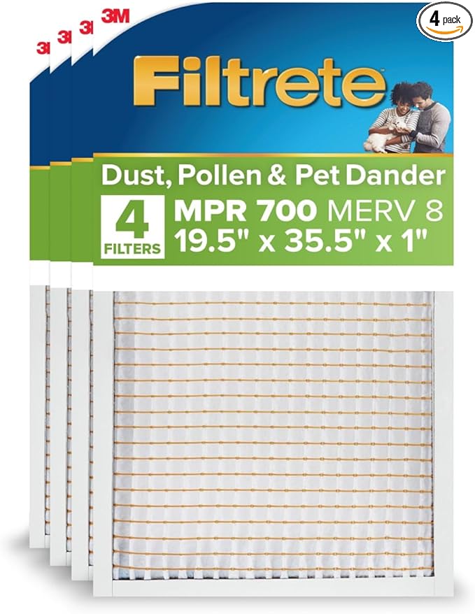 Filtrete 19.5x35.5x1 AC Furnace Air Filter, MERV 8, MPR 700, Tough on Pollen by Filtrete