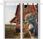 Farm Donkeys Bedroom Curtains 72 Inch Length, Window Curtains Tab Top, by Unknown