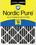 Nordic Pure 16x25x4 Furnace Air Filters MERV 10 Pleated + Carbon 1 Pack by NordicPure