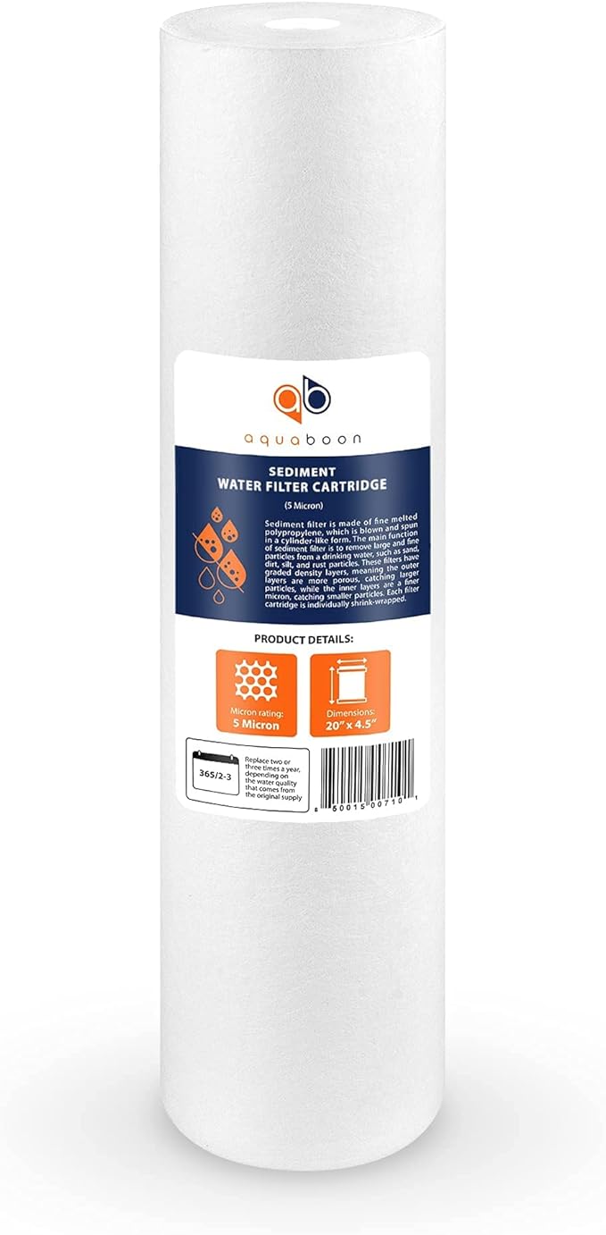 Aquaboon 5 Micron 20 x 4.5 Water Filter Cartridges Set of 2, Whole House Water - Image 9