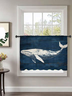 Sheer Curtains 45 Inch Length, Summer Whale Semi Sheer Curtains Light Filtering - Image 2
