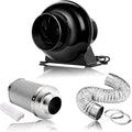 Ventilation Kit, 4 Inch Inline Fan 200 CFM Exhaust Blower, 4 Inch Carbon Fiber by WeedSalute