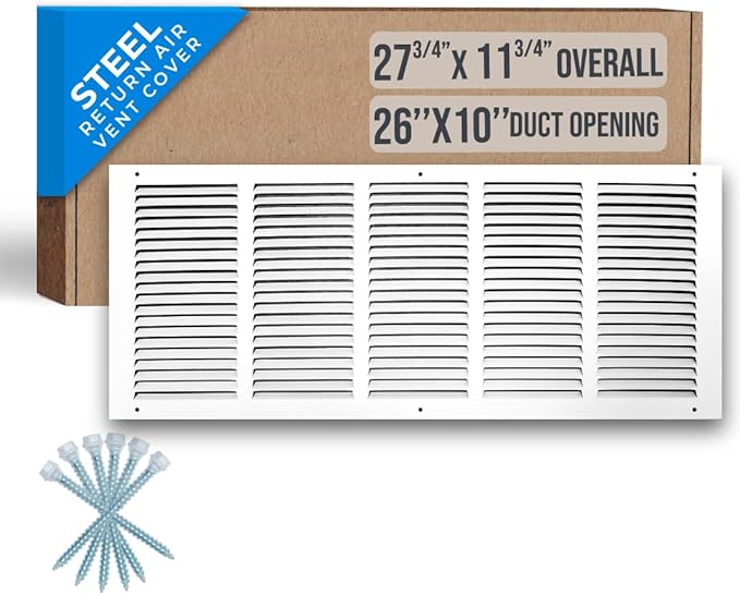 Fits 26x10 Duct Opening | Steel Return Air Grille by Handua | Vent Cover Grill by Handua