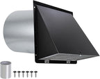 8 inch Hooded Wall Vent with Screen and Damper, Wall Vent Cover Exhaust Vent by JYINCPED