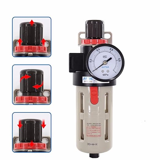 Compressed Air Pressure Filter Regulator Airtac BFR3000 3/8'' NPT 0-140 PSI - Image 5