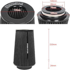 Universal 3/3.5/4" High-Flow Air Filter, Reusable Cone Cold Air Intake - Image 2