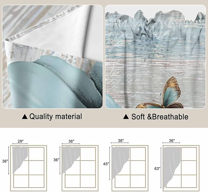 Spring Floral Swag Valances for Windows, Vintage Tulips Flower Butterfly Retro - Image 5