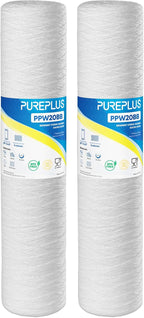 PUREPLUS 5 Micron 4.5" x 20" Whole House String Wound Sediment Filter by PUREPLUS