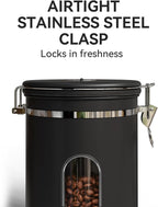 Veken Coffee Canister with Window, Airtight Stainless Steel Pantry Container - Image 6