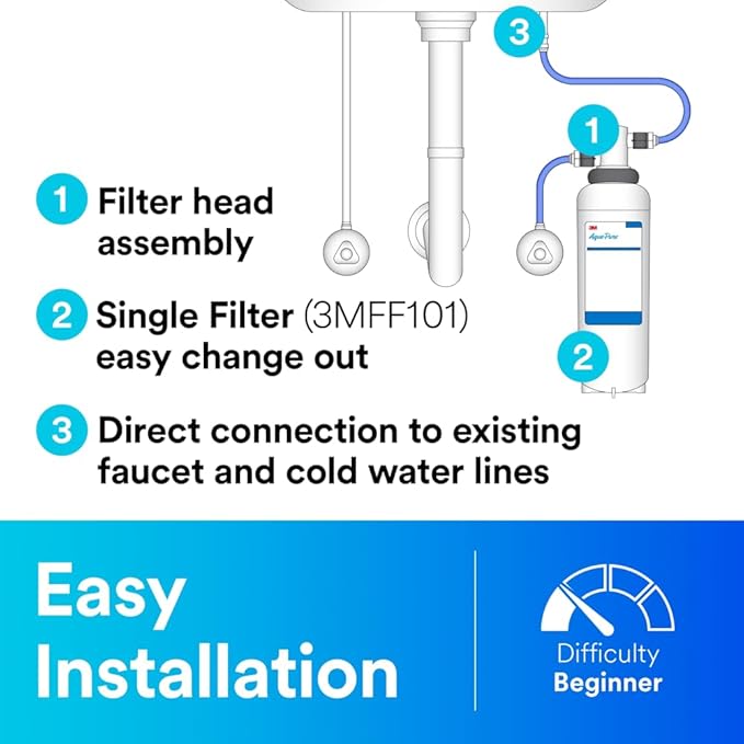 3M Aqua-Pure 3M FF100 Under Sink Drinking and Cooking Water Filter System - Image 7