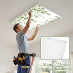 Fluorescent Light Covers for Ceiling Lights Sage Green Eucalyptus Leaves - Image 3
