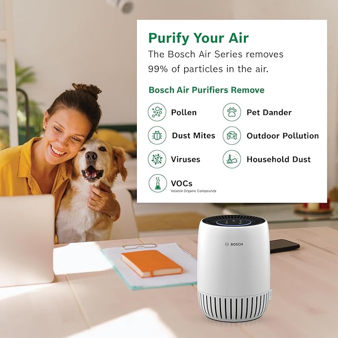 BOSCH Air Purifier for Home, Small Spaces, 2-in-1 Filter for Pollen, Outdoor - Image 3