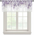 Eucalyptus Leaves Sheer Valance Curtains by Houseown