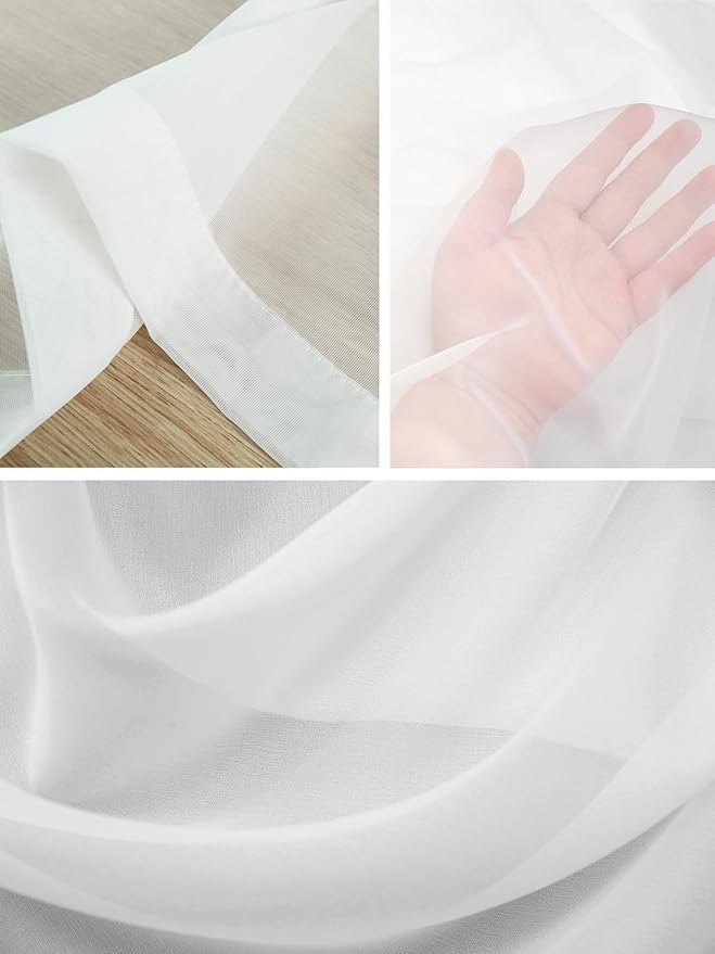 Sheer Curtains 45 Inch Length, Summer Whale Semi Sheer Curtains Light Filtering - Image 7