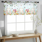 Easter Sheer Valances for Windows 42"x12", Light Filtering Kitchen Curtains - Image 2