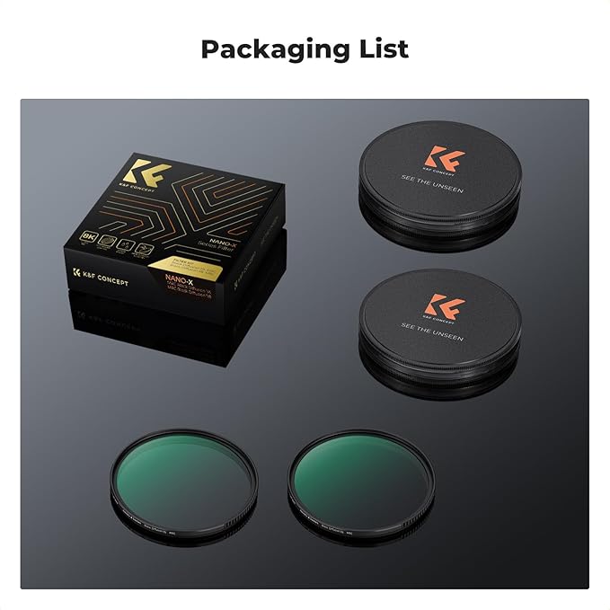 K&F CONCEPT 72mm Black Diffusion 1/4 & 1/8 Lens Filter Kit, Mist Cinematic - Image 8