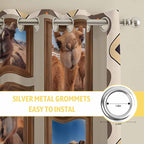 2 Panel Kitchen Cafe Curtains, Desert Camels Sunlight Filtering Nature Air - Image 7