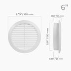 6" Inch White Round Air Vent Cover - Image 5