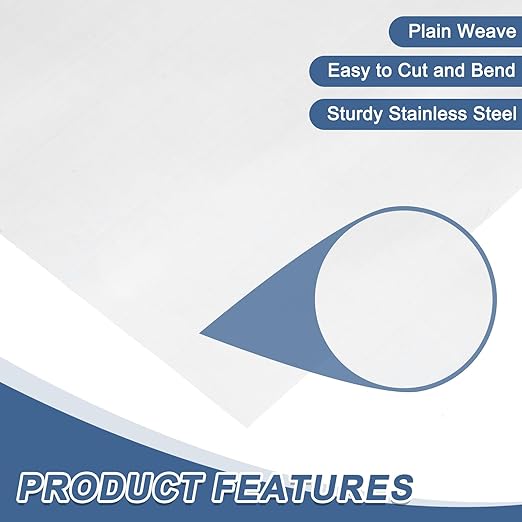 uxcell 400 Mesh 39" x 12" Woven Wire Mesh, 304 Stainless Steel Air Vent Filter - Image 3