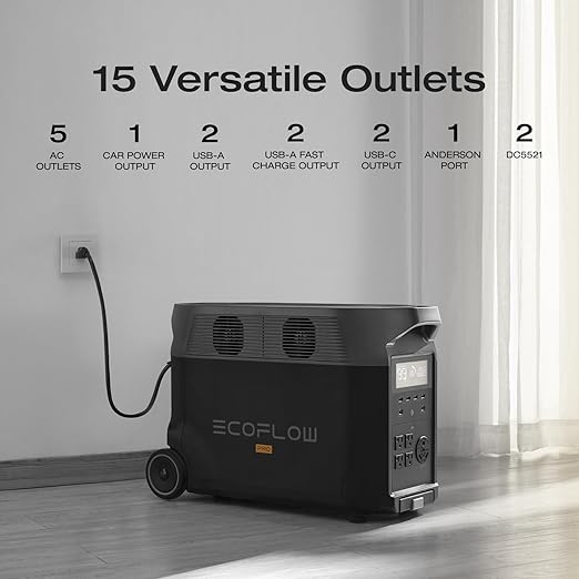 EF ECOFLOW Portable Power Station 3600Wh DELTA Pro, 120V AC Outlets x 5 - Image 8