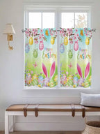 Easter Kitchen Curtains 54 Inches length, Spring Bunny Colorful Rabbit Eggs - Image 4