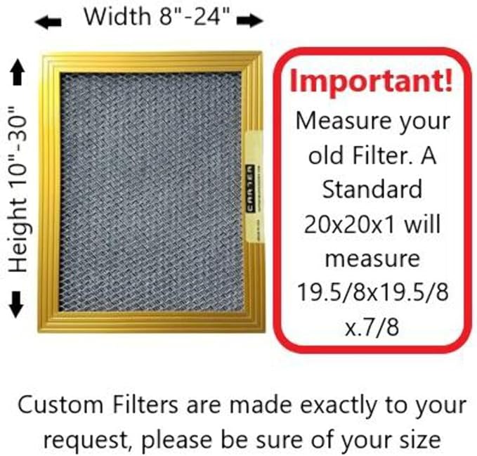 CARTER | Gold | MERV 8 | HVAC & Furnace Filter | Washable Electrostatic) - Image 2