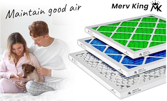 MervKing 12x12x1 Air Filter Actual Size: 11.7" x 11.7" x 0.75" MERV 8 MPR - Image 7