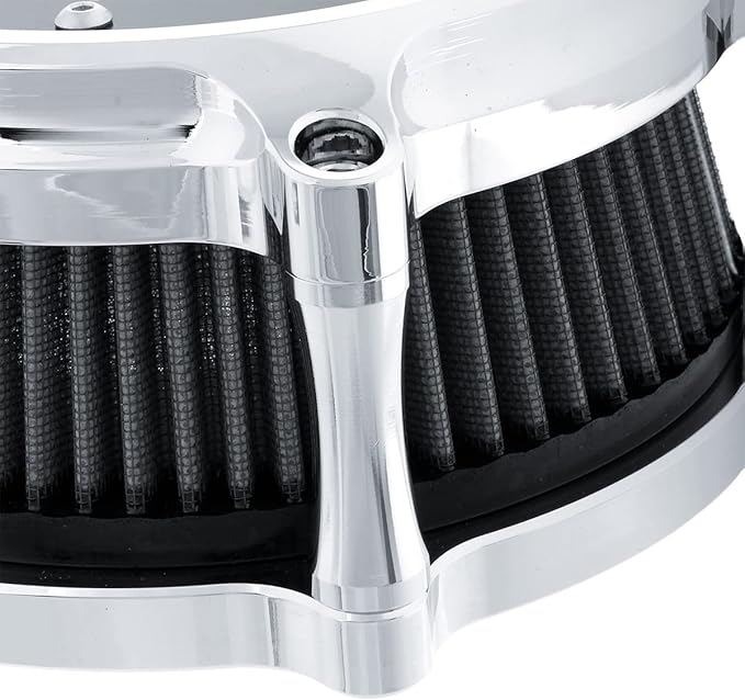 Air Filter Intake Filter System Kit Cnc Cut Air Cleaner Chrome Filter Kit - Image 5